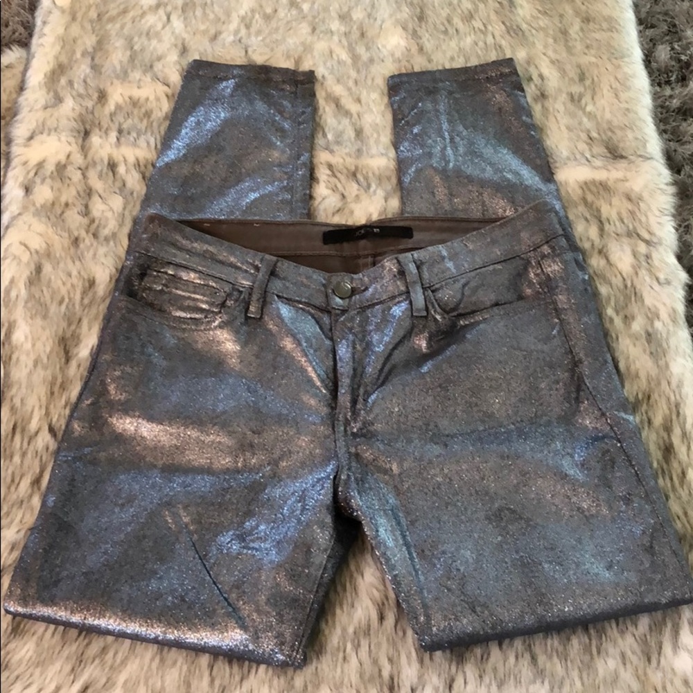 Joe’s soft silver sparkle denim jeans